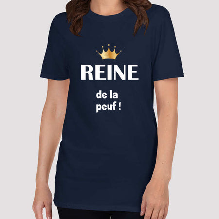 T-shirt Femme - Reine de la Peuf - noir/gris/marine - Petit Prix