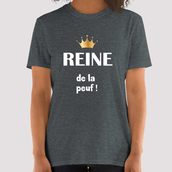 T-shirt Femme - Reine de la Peuf - noir/gris/marine - Petit Prix