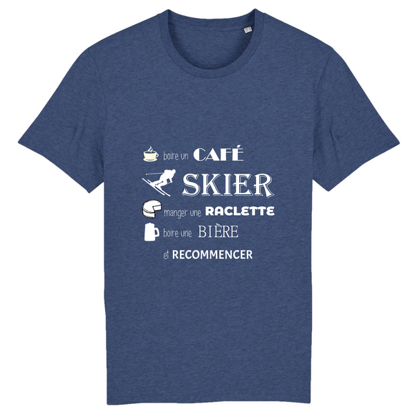 T-shirt Femme - Café, Ski, Raclette, Bière - Coton Bio